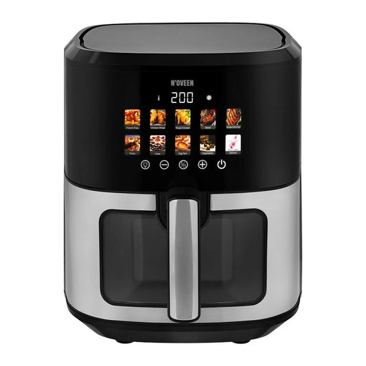 Friggitrice ad Aria N'oveen AF770 Nero Argentato 1700 W 6,5 L - Yestore