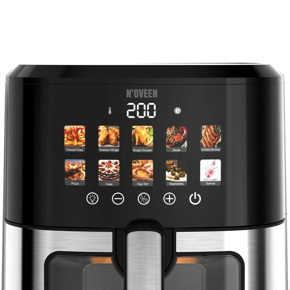 Friggitrice ad Aria N'oveen AF770 Nero Argentato 1700 W 6,5 L - Yestore