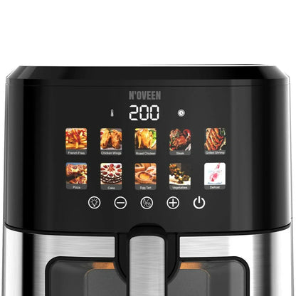 Friggitrice ad Aria N'oveen AF770 Nero Argentato 1700 W 6,5 L - Yestore