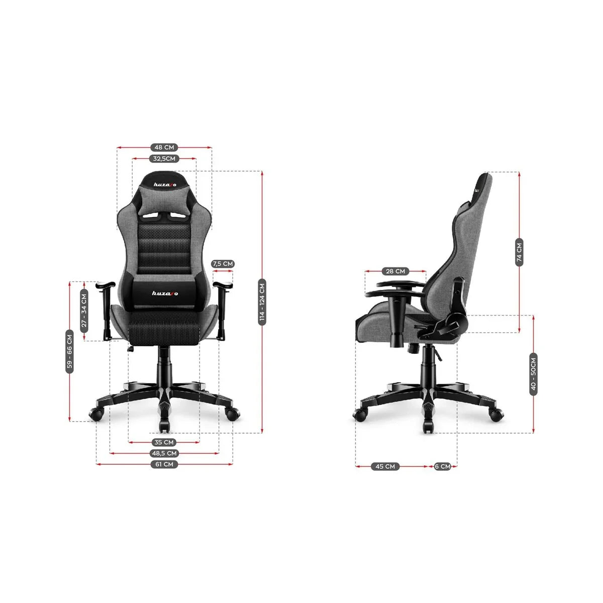 Sedia Gaming Huzaro HZ-Ranger 6.0 Grey Mesh Nero/Grigio - Yestore