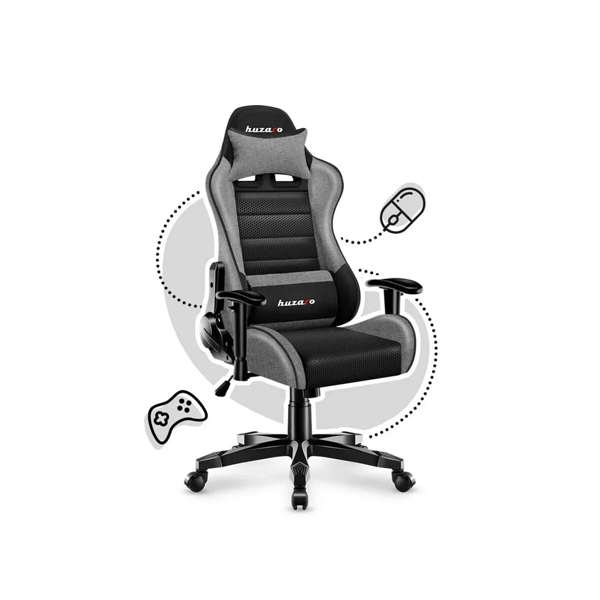 Sedia Gaming Huzaro HZ-Ranger 6.0 Grey Mesh Nero/Grigio - Yestore