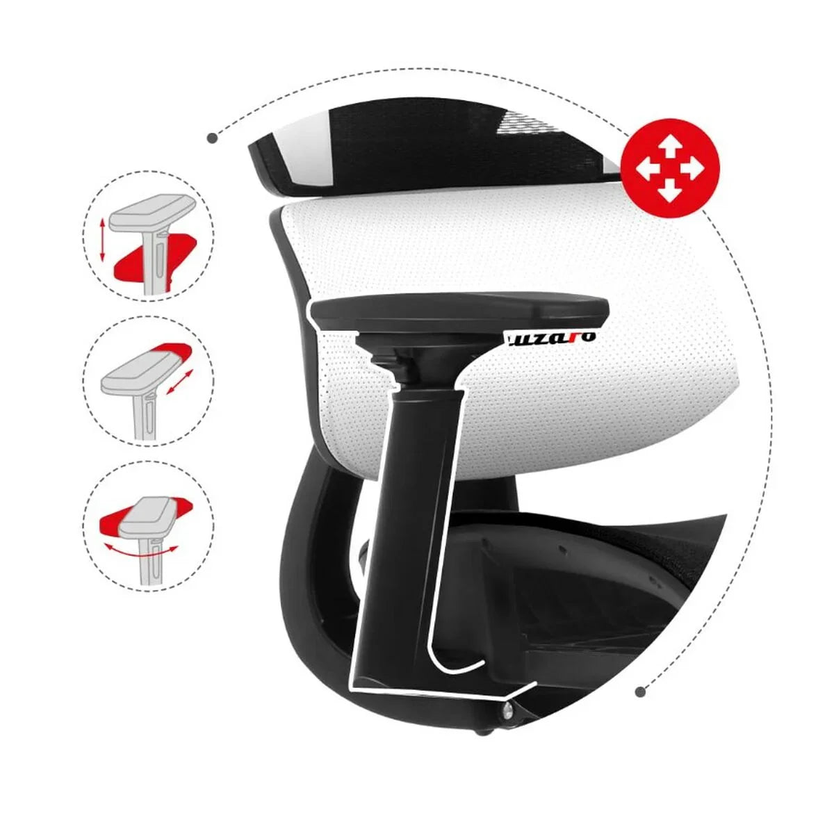 Sedia Gaming Huzaro HZ-Combat 8.0 White - Yestore