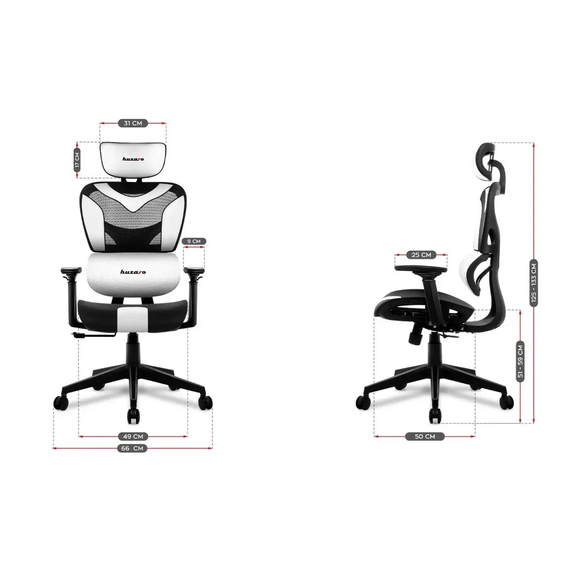 Sedia Gaming Huzaro HZ-Combat 8.0 White - Yestore