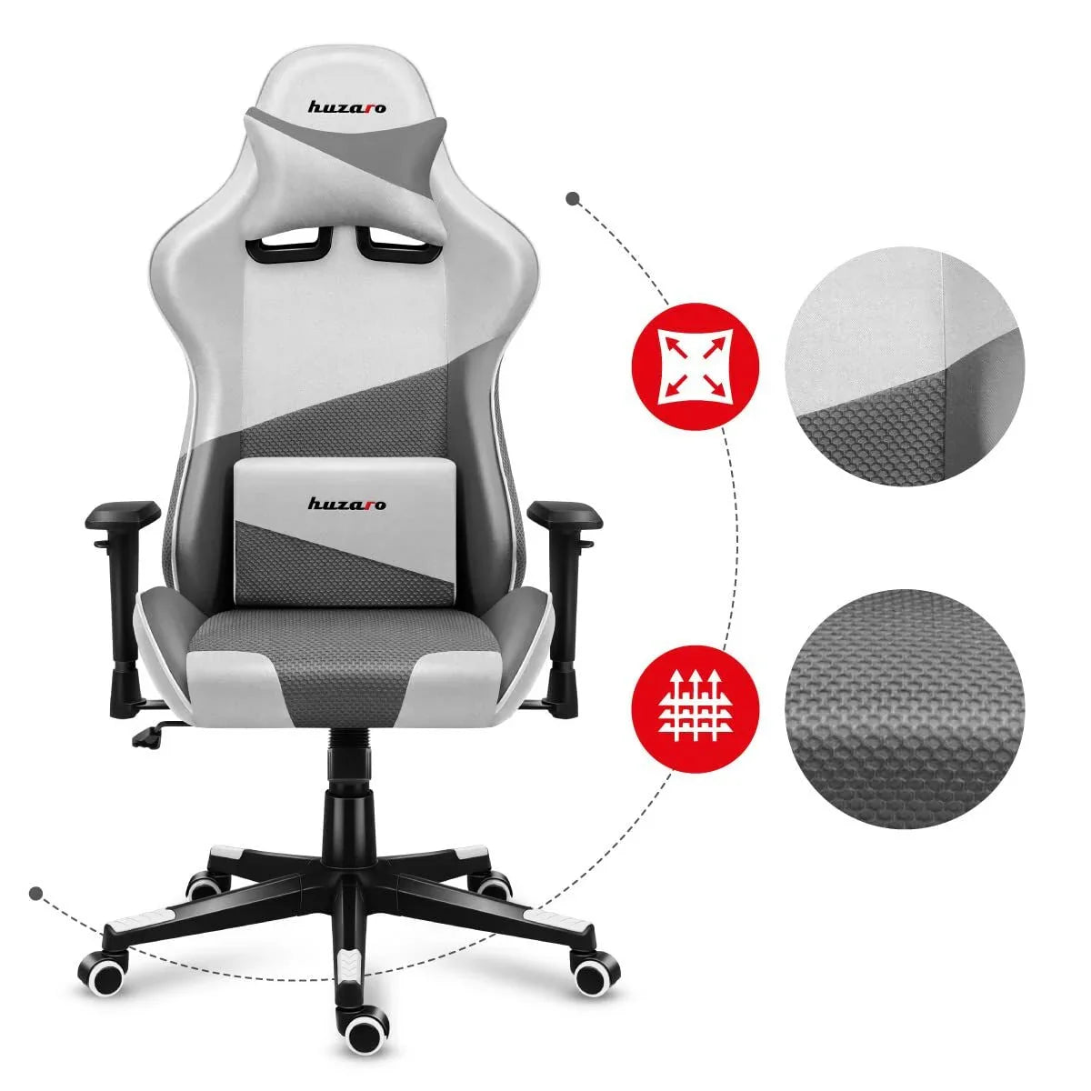 Sedia Gaming Huzaro Hz-Force 6.2 White Mesh Bianco - Yestore