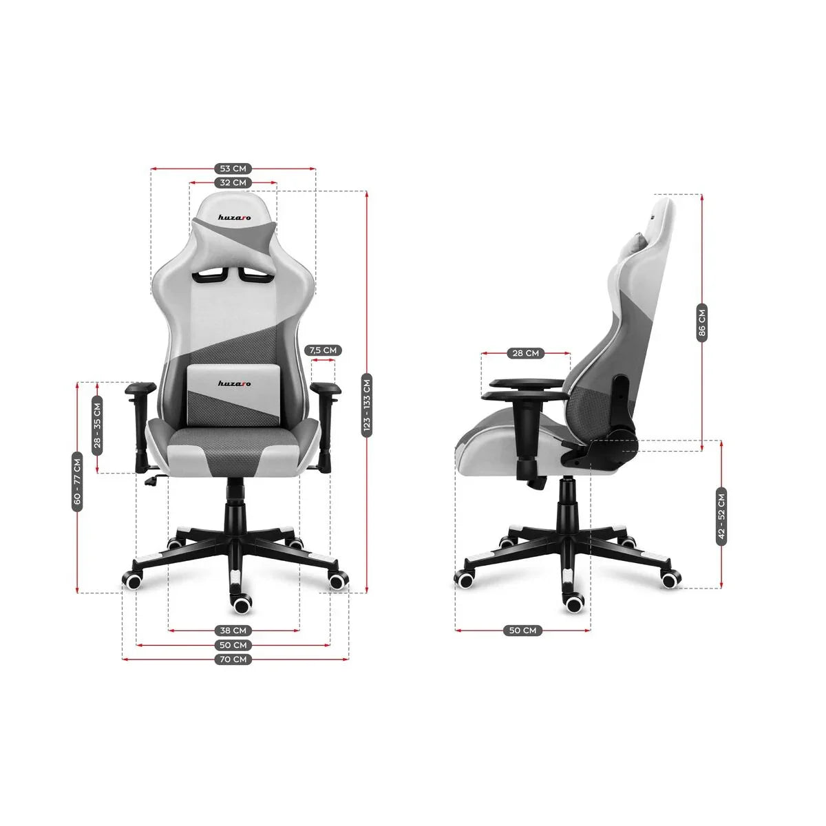 Sedia Gaming Huzaro Hz-Force 6.2 White Mesh Bianco - Yestore