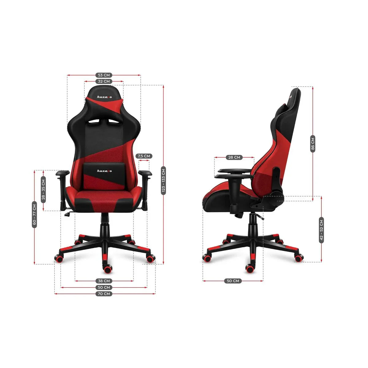 Sedia Gaming Huzaro Hz-Force 6.2 Red Mesh Rosso - Yestore