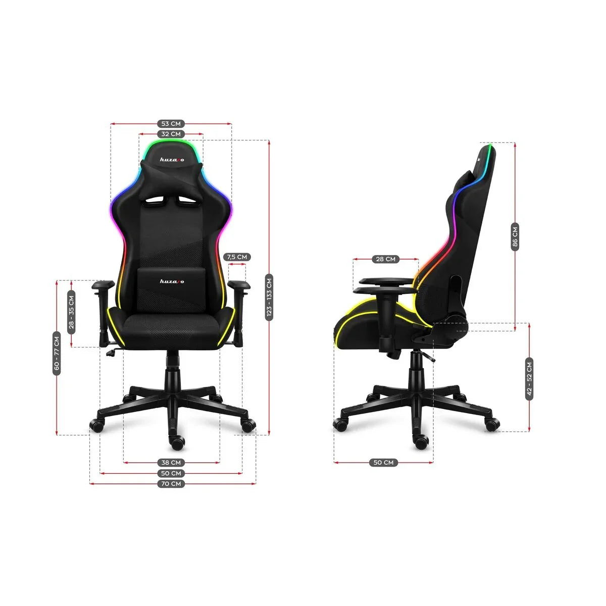 Sedia Gaming Huzaro Force 6.2 RGB Bianco - Yestore