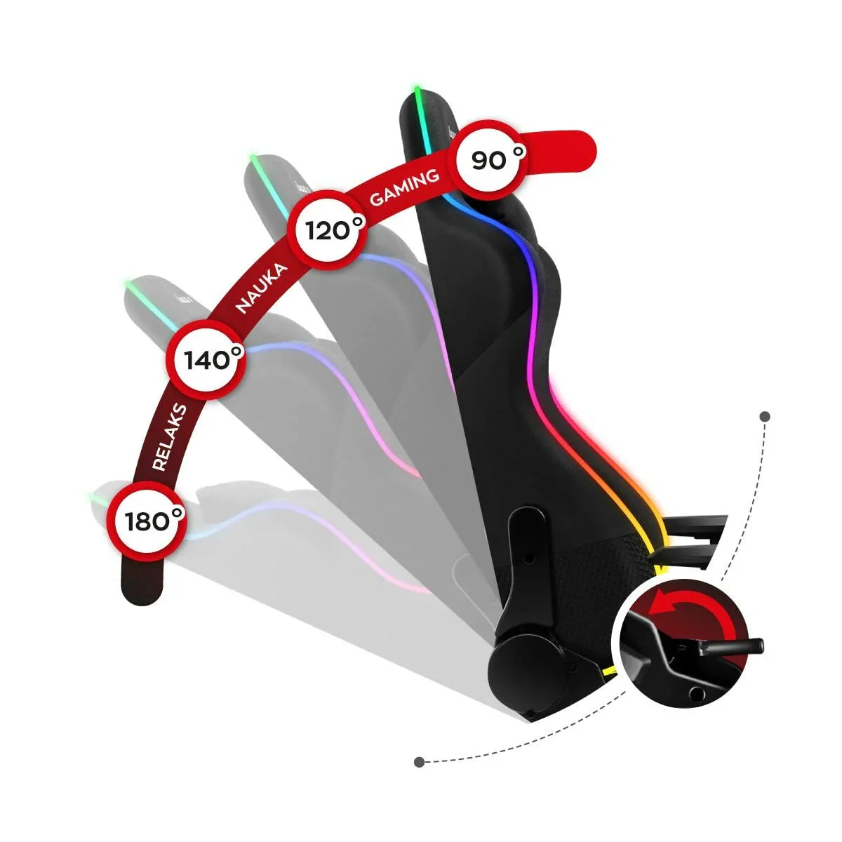 Sedia Gaming Huzaro Force 6.2 RGB Bianco - Yestore