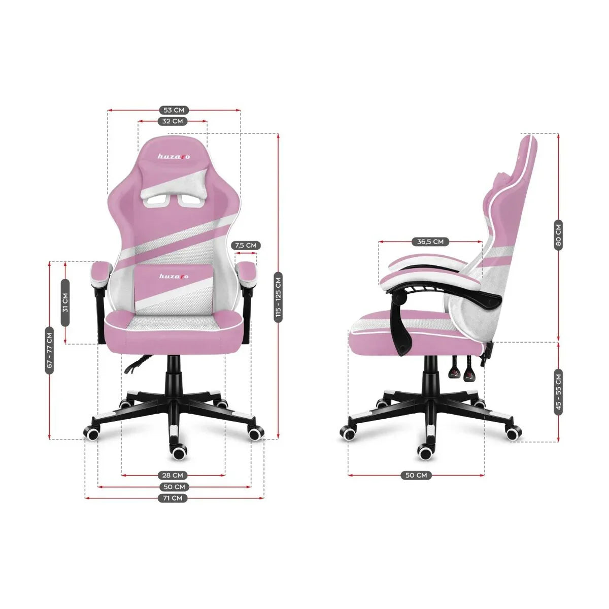 Sedia Gaming Huzaro HZ-Force 4.4 Pink Mesh - Yestore