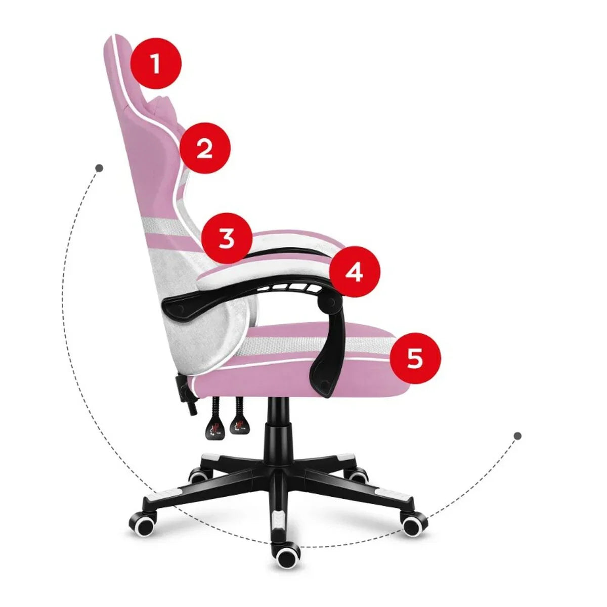 Sedia Gaming Huzaro HZ-Force 4.4 Pink Mesh - Yestore