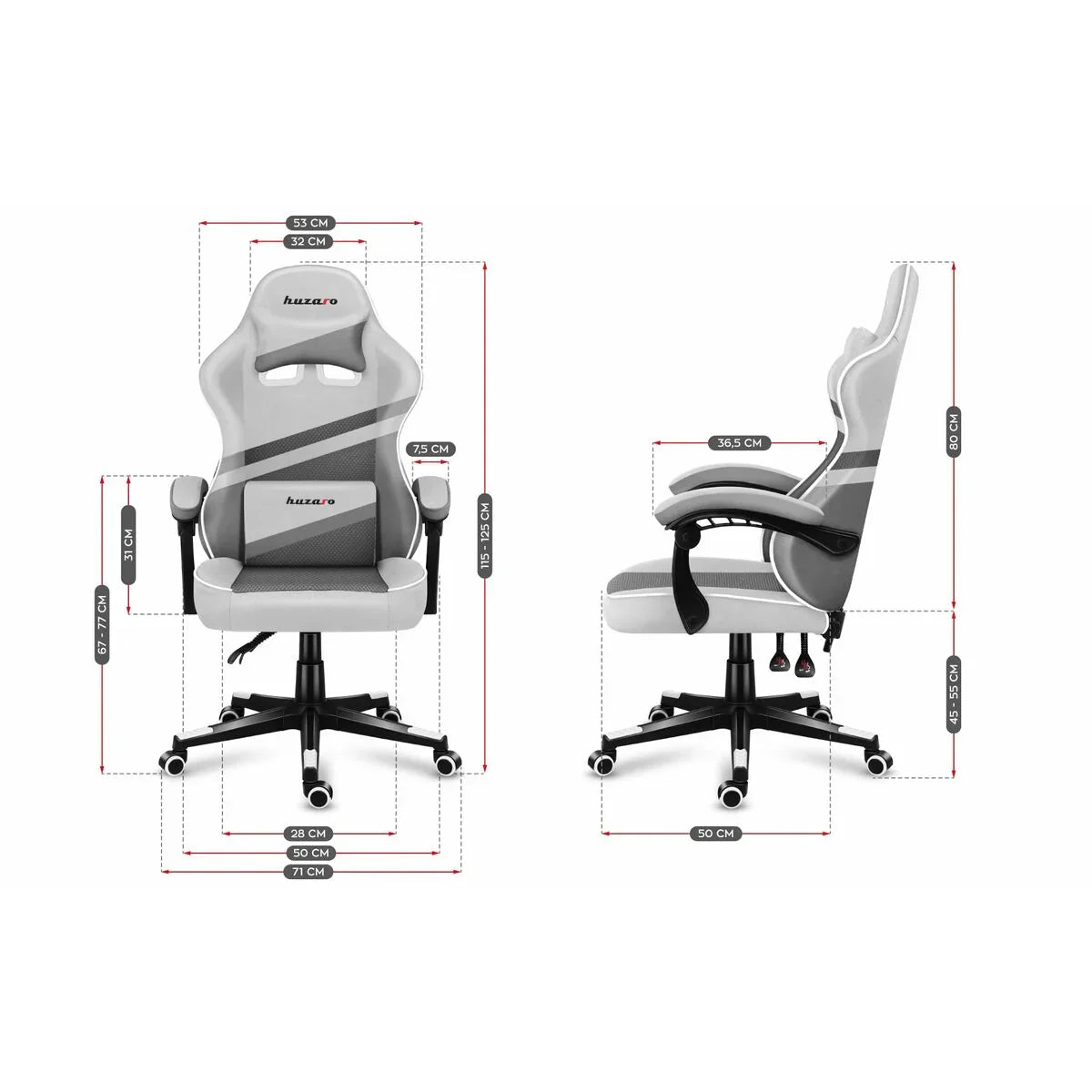 Sedia Gaming Huzaro HZ-Force 4.4 White Mesh Bianco - Yestore