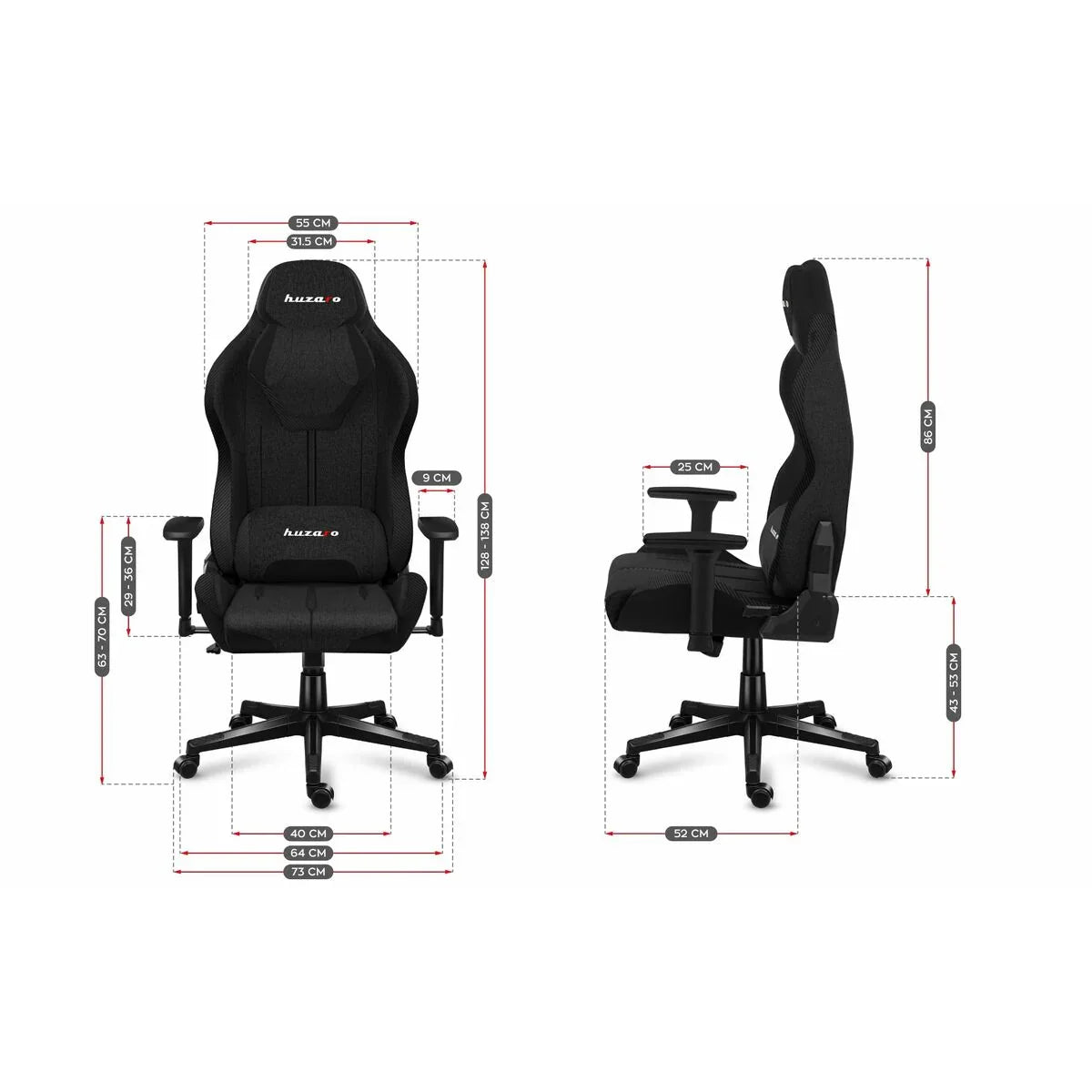 Sedia Gaming Huzaro HZ-Force 7.9 Black Mesh Nero - Yestore