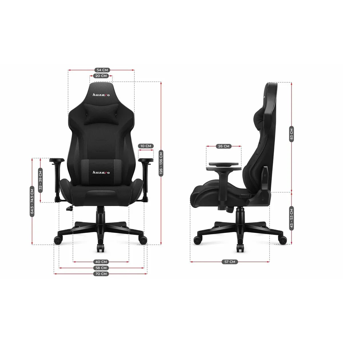 Sedia Gaming Huzaro HZ-Force 7.6 Black Nero - Yestore