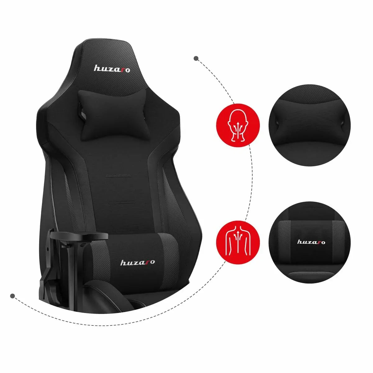 Sedia Gaming Huzaro HZ-Force 7.6 Black Nero - Yestore