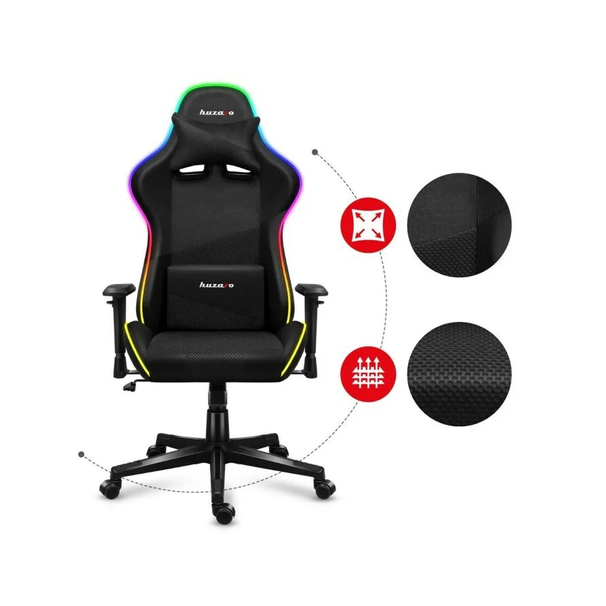 Sedia Gaming Huzaro HZ-Force 6.3 RGB Mesh Nero - Yestore