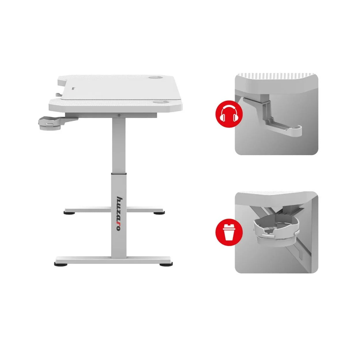 Scrivania Gaming Huzaro HZ-Hero 2.6 White Bianco - Yestore