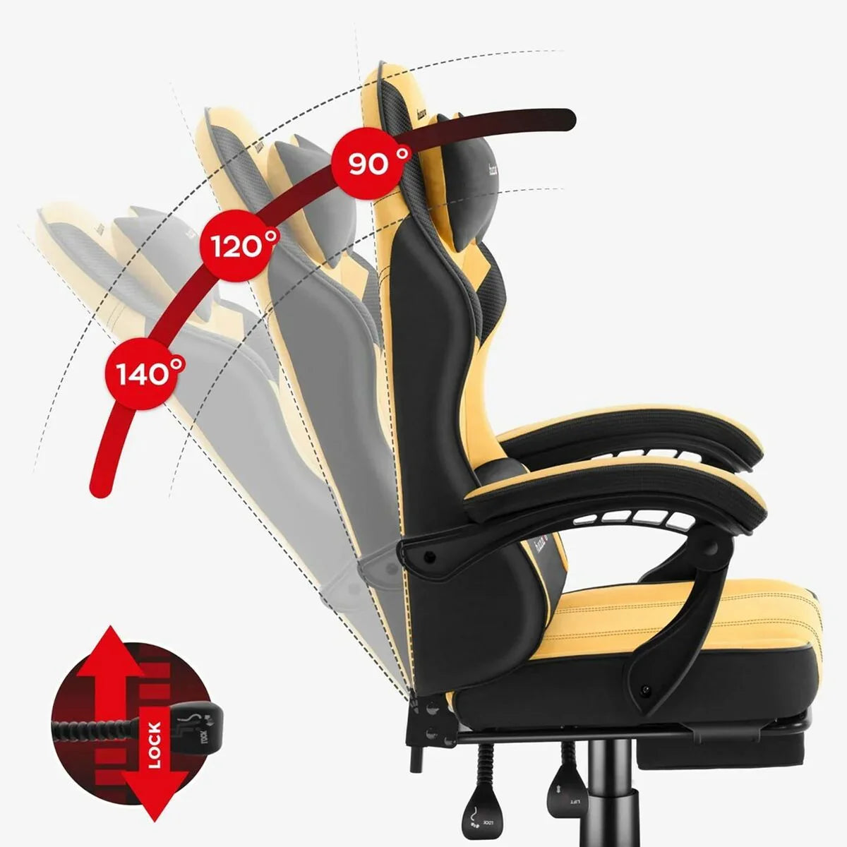Sedia Gaming Huzaro HZ-FORCE 3.7 YELLOW Giallo Nero - Yestore
