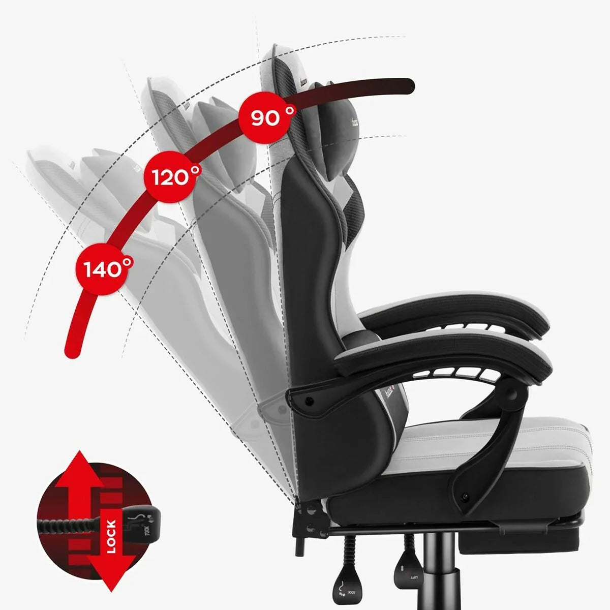 Sedia Gaming Huzaro HZ-FORCE 3.7 GREY - Yestore