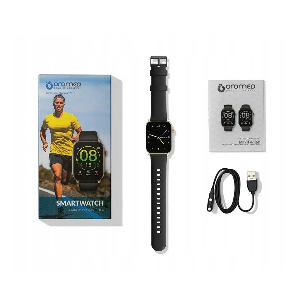 Smartwatch Oromed ORO SMART FIT 6 Nero Dorato 1,69" - Yestore