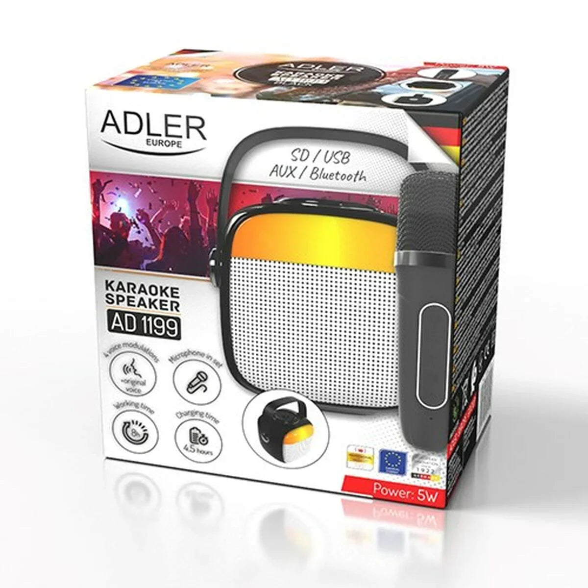 Altoparlante Bluetooth Portatile Adler AD 1199b Grigio - Yestore