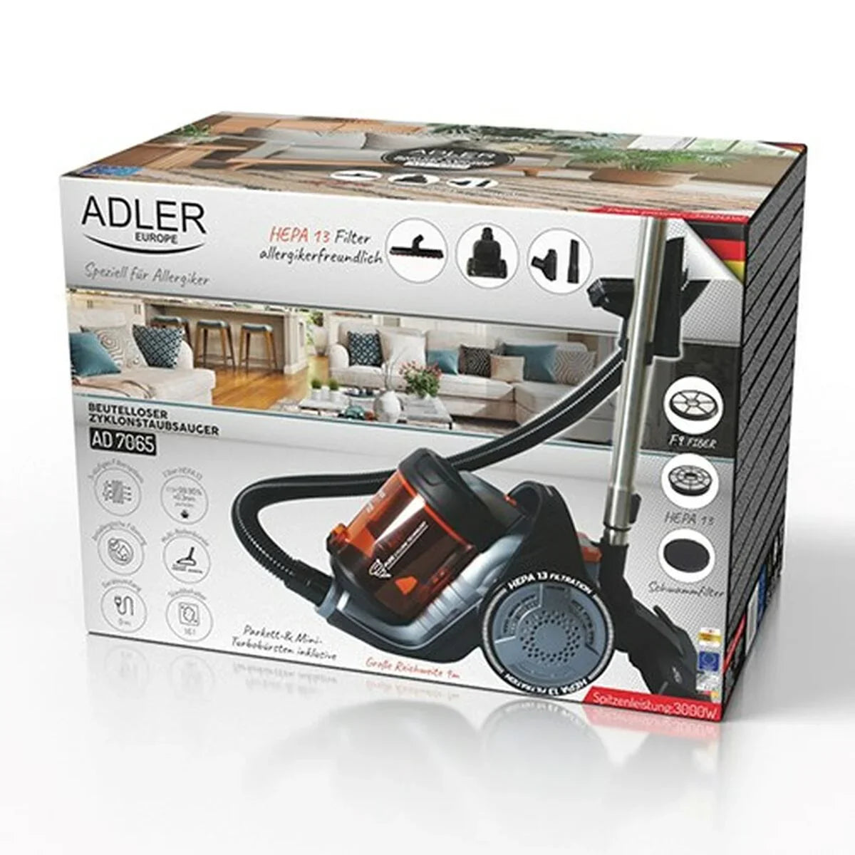 Aspirapolvere Adler AD 7065 Nero Arancio 700 W 3000 W - Yestore