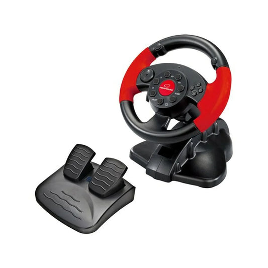 Volante Racing Esperanza EG103 Pedali Nero Rosso PC PlayStation 3 PlayStation 2 - Yestore