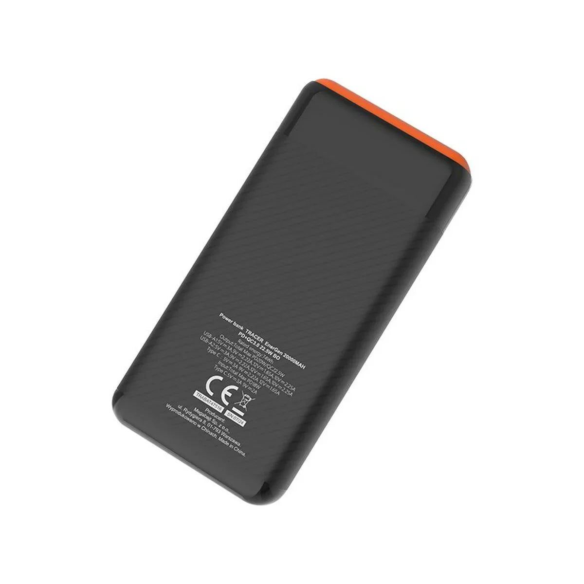 Powerbank Tracer TRABAT47516 Nero Arancio 20000 mAh 74 WH - Yestore