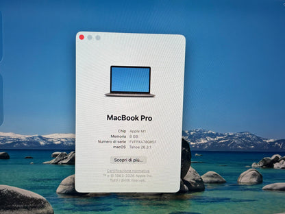 MacBook Pro 13" M1 2020 | 8GB RAM | 512GB SSD | 8-Core GPU | Touch Bar | Grigio