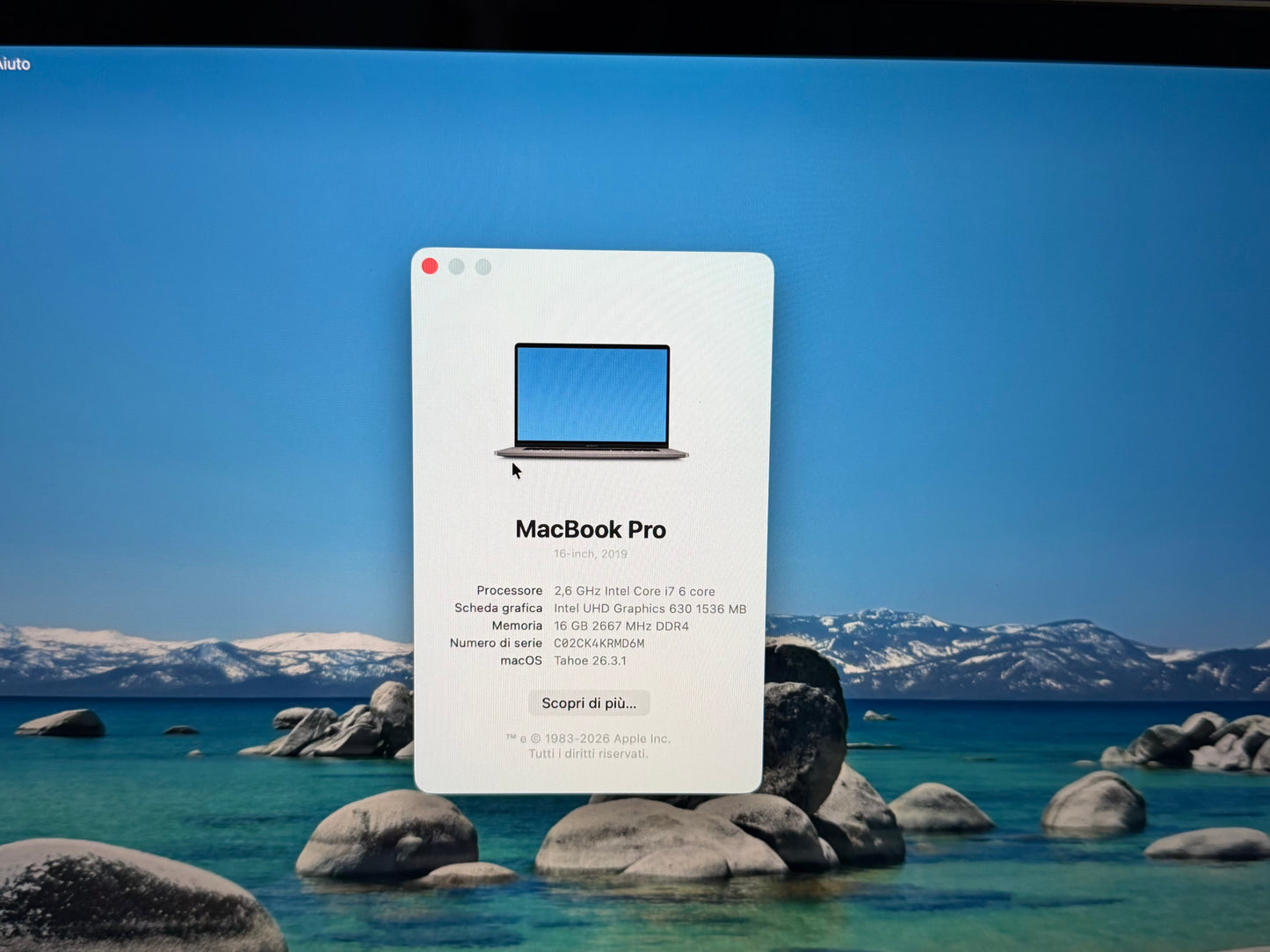 MacBook Pro 16" 2019 | i7 | 16GB RAM | 512GB SSD | AMD 5300M | Grigio