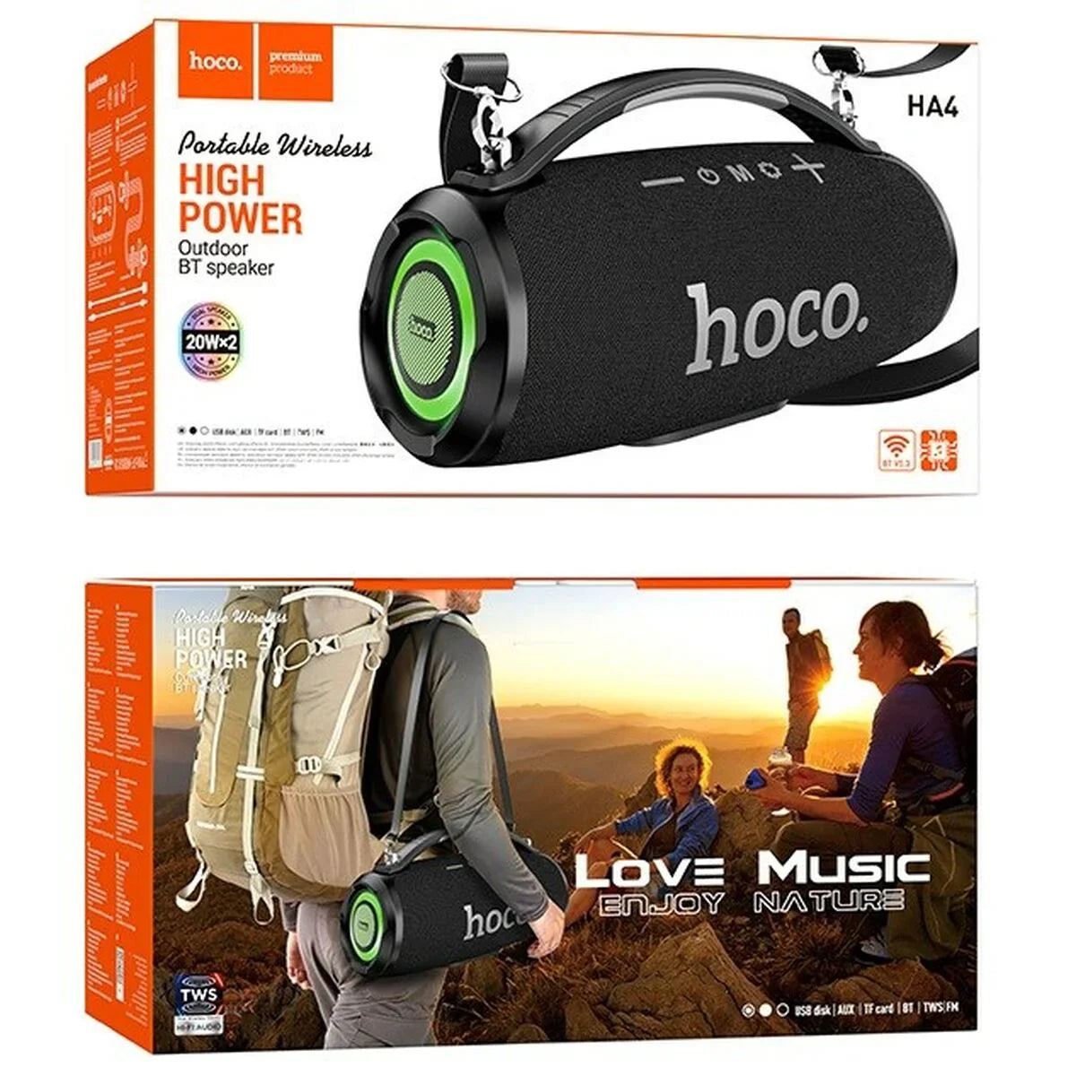 Altoparlante Bluetooth Portatile Hoco HA4 Surge Nero - Yestore