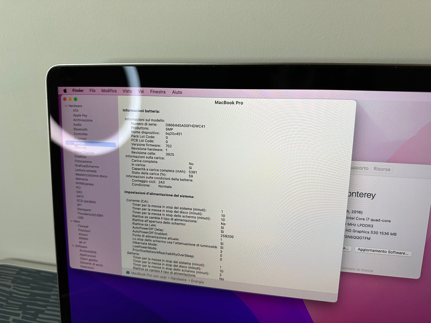 MacBook Pro 15" 2016 | i7 | 16GB RAM | 512GB SSD | AMD 455 | Grigio