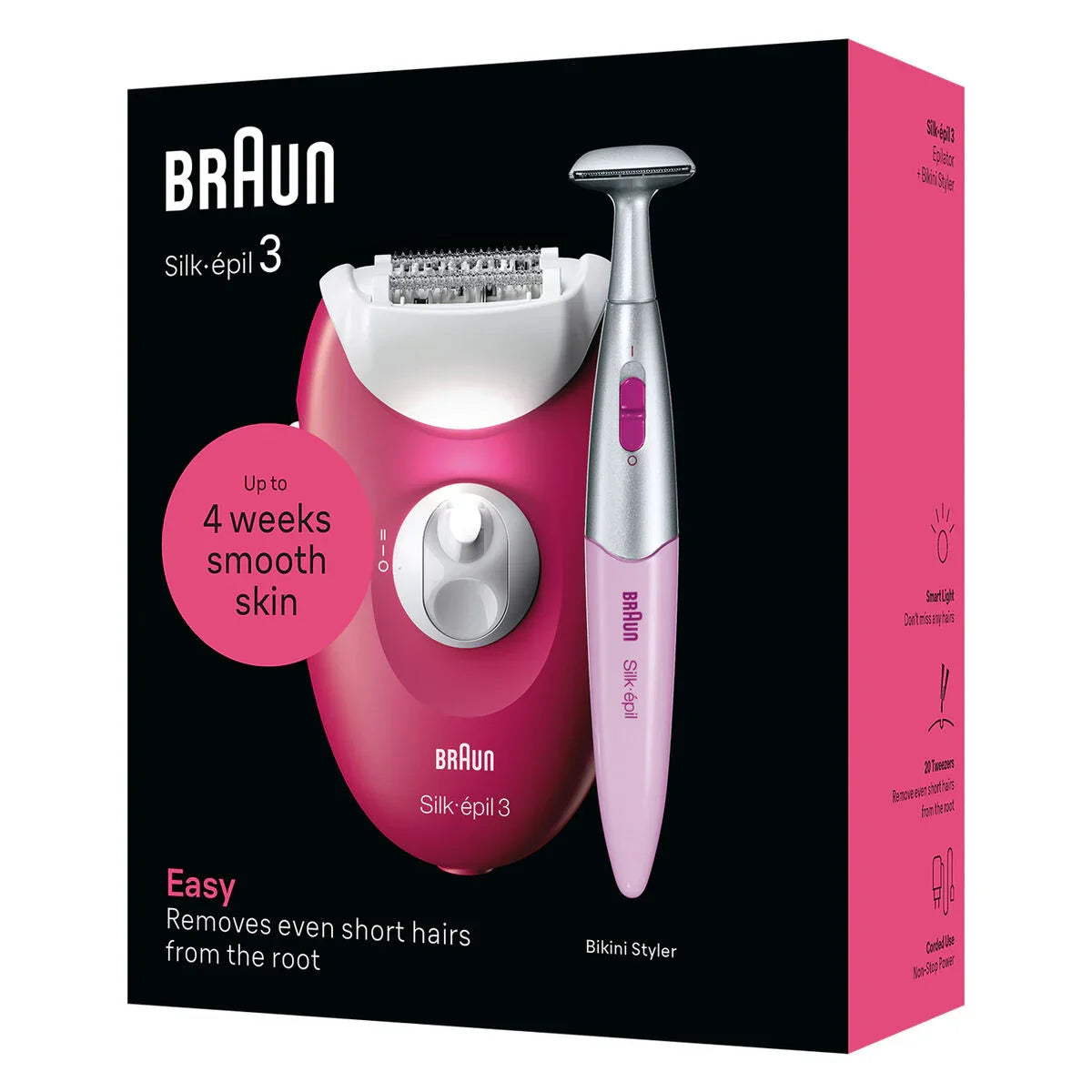 Epilatore Elettrico Braun SE3-202 Fucsia - Yestore