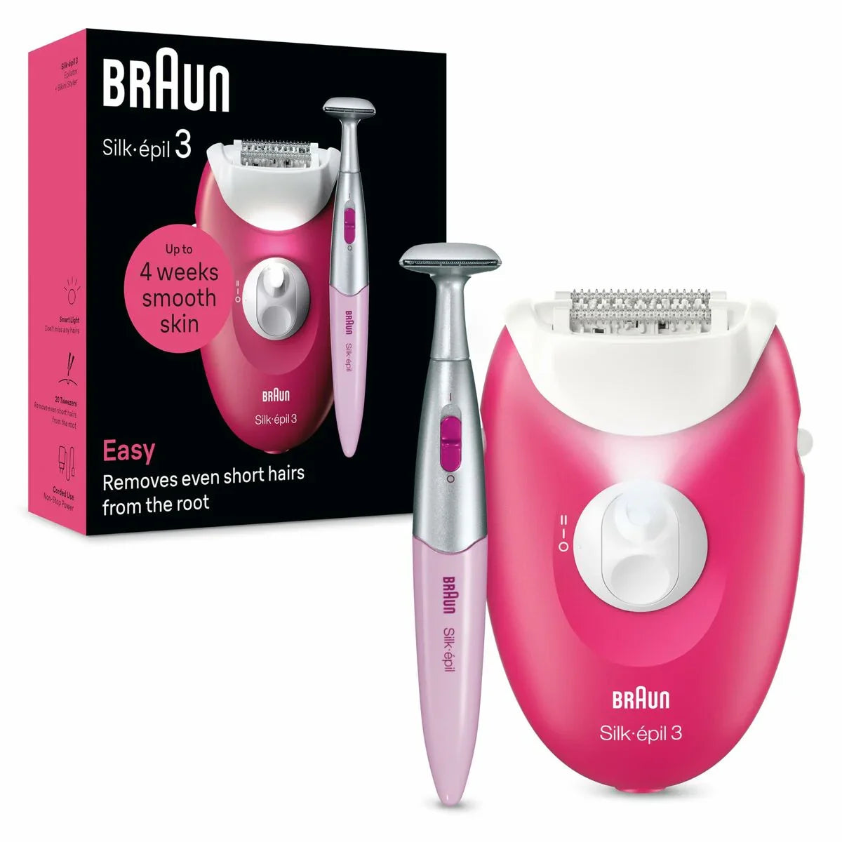 Epilatore Elettrico Braun SE3-202 Fucsia - Yestore
