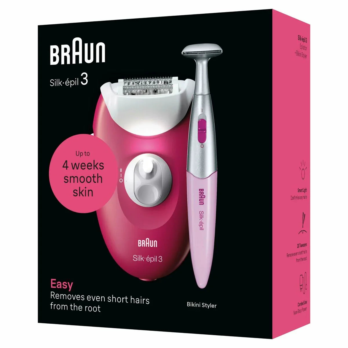 Epilatore Elettrico Braun SE3-202 Fucsia - Yestore