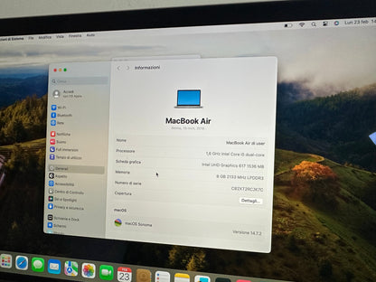 MacBook Air 13" 2018 | i5 | 8GB RAM | 128GB SSD | Intel 617 | Argento