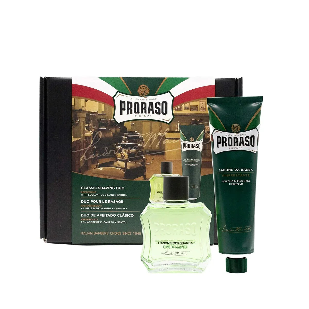 Set per la Rasatura Proraso Afeitado Clásico Rinfrescante Lote Rinfrescante 2 Pezzi - Yestore