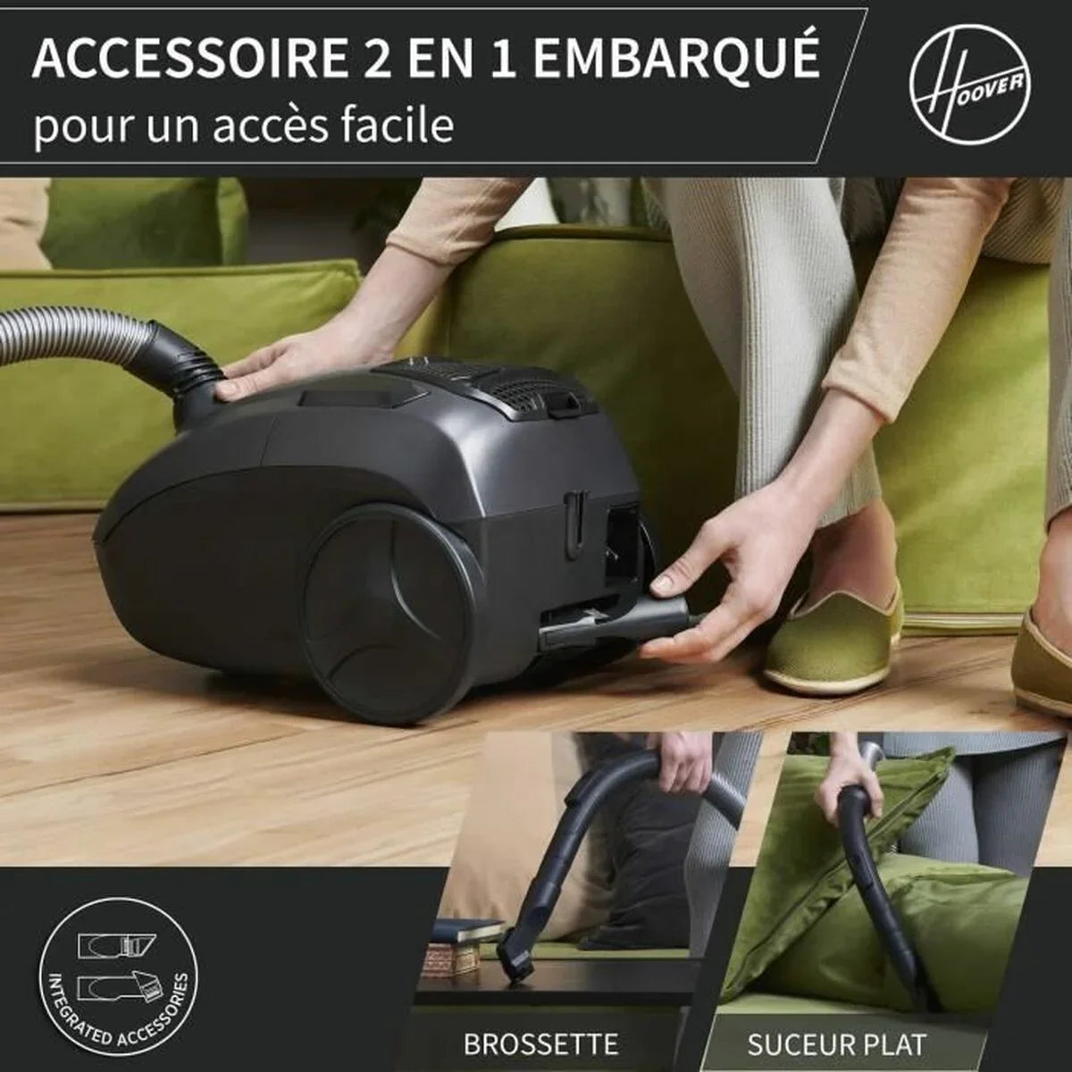 Aspirapolvere Hoover HE120PET 011 Nero Grigio 700 W - Yestore