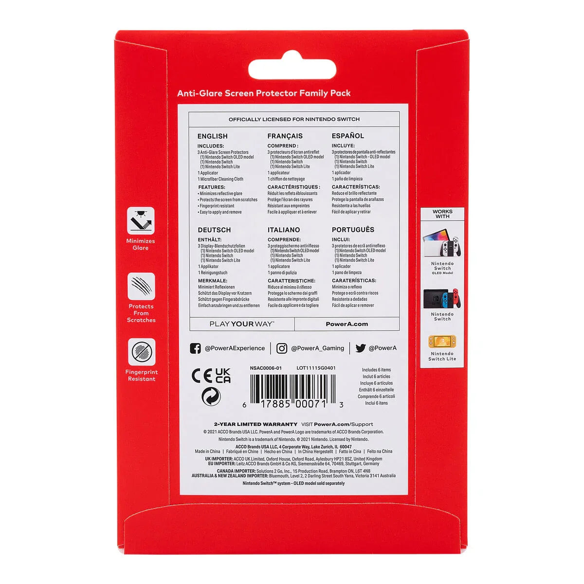 Screen shield for Nintendo Switch Powera NSAC0006-02 - Yestore
