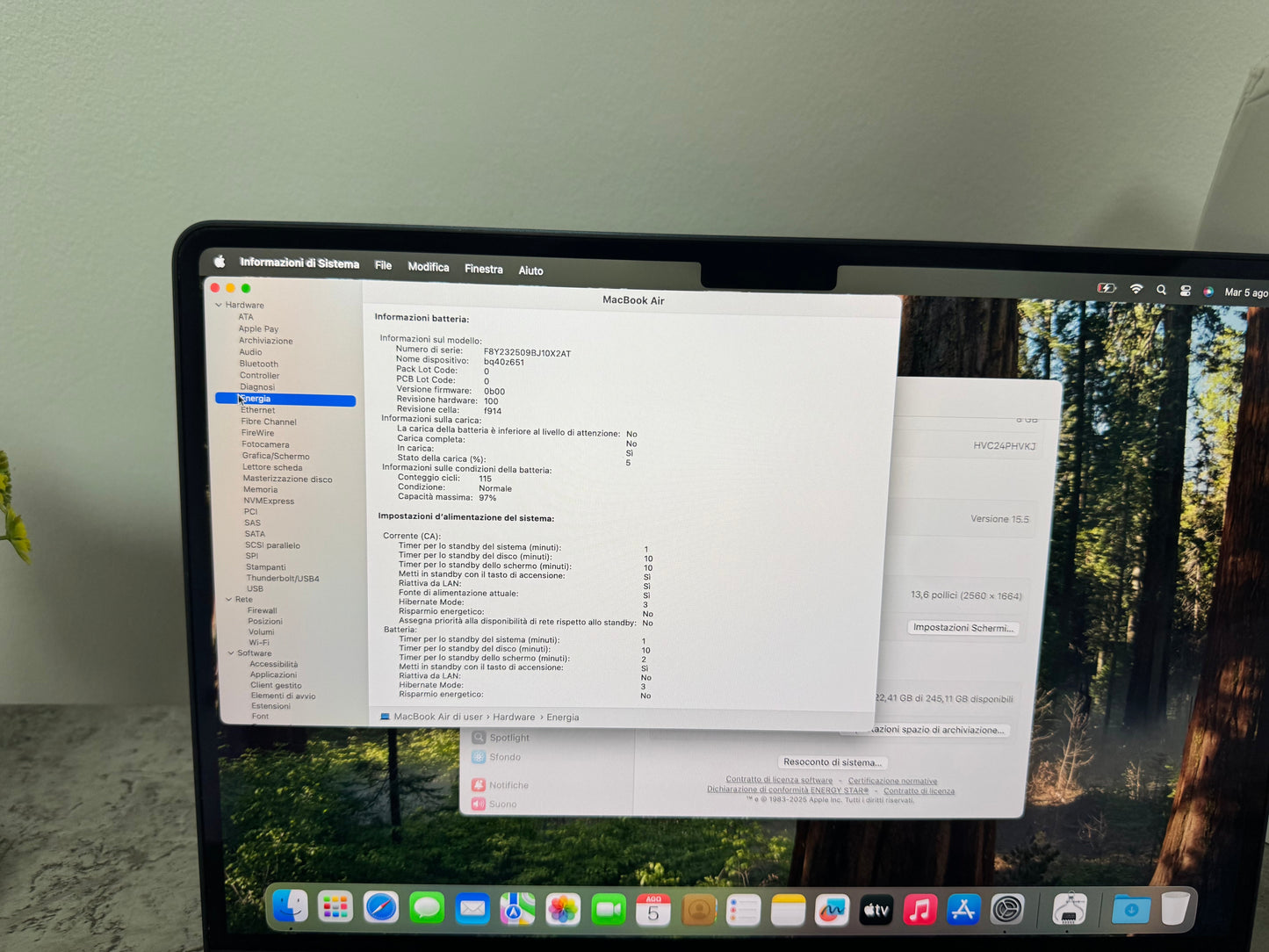 MacBook Air 13" M2 2022 | 8GB RAM | 256GB SSD | 8-Core GPU | Mezzanotte