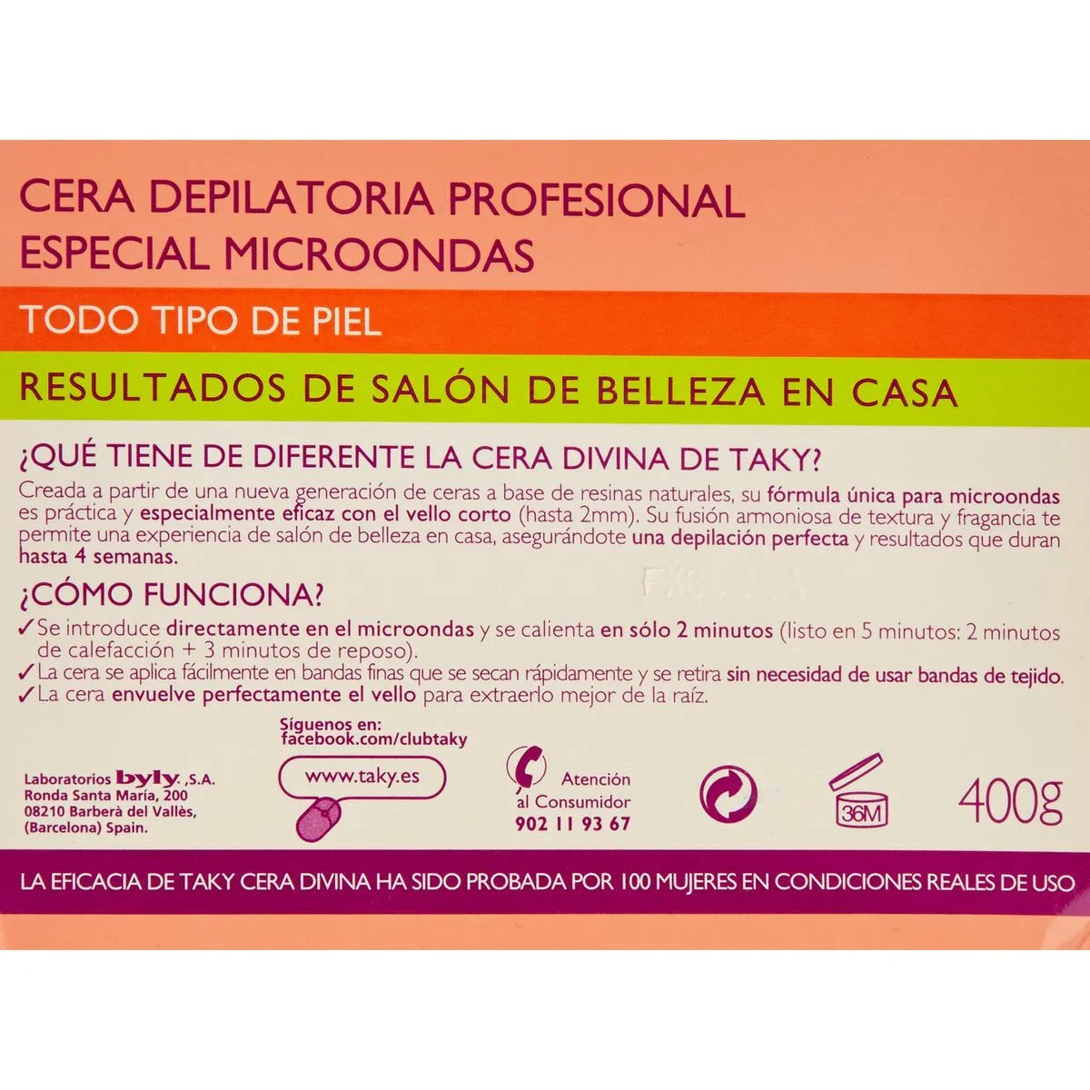 Body Hair Removal Wax Sensaciones Taky (400 g) - Yestore