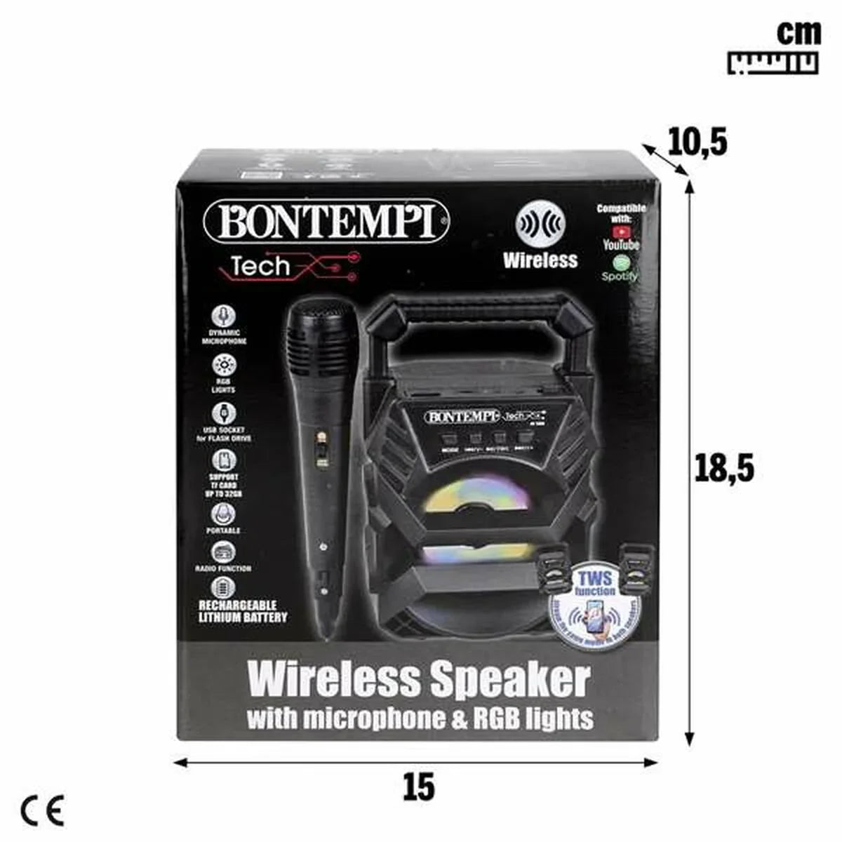 Altoparlante Bluetooth con Microfono Karaoke Colorbaby - Yestore