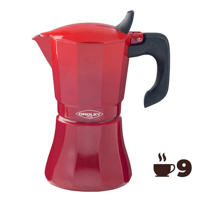 Caffettiera Italiana Oroley Petra Rosso Alluminio 9 Tazze - Yestore