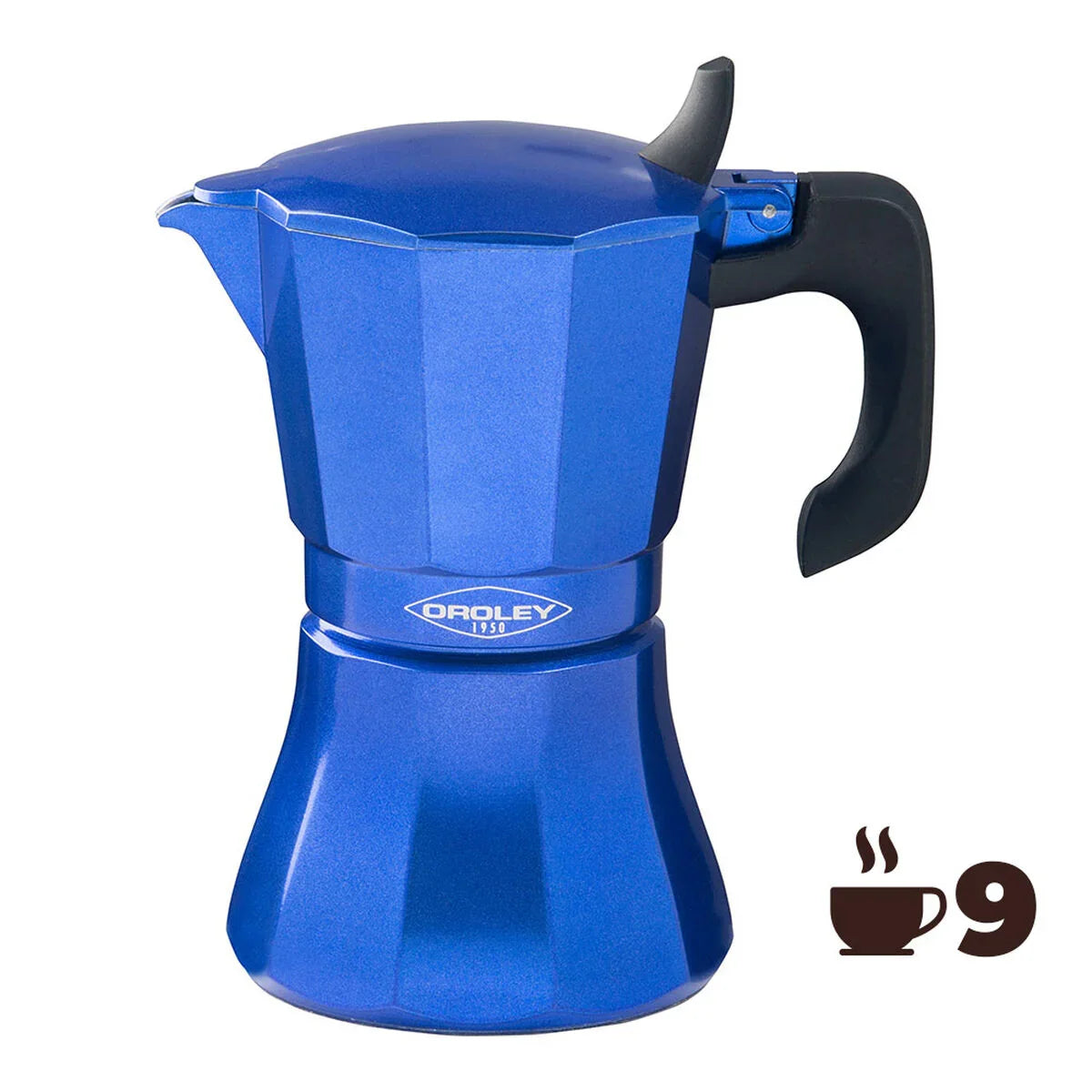 Caffettiera Italiana Oroley Petra Azzurro Alluminio 9 Tazze - Yestore