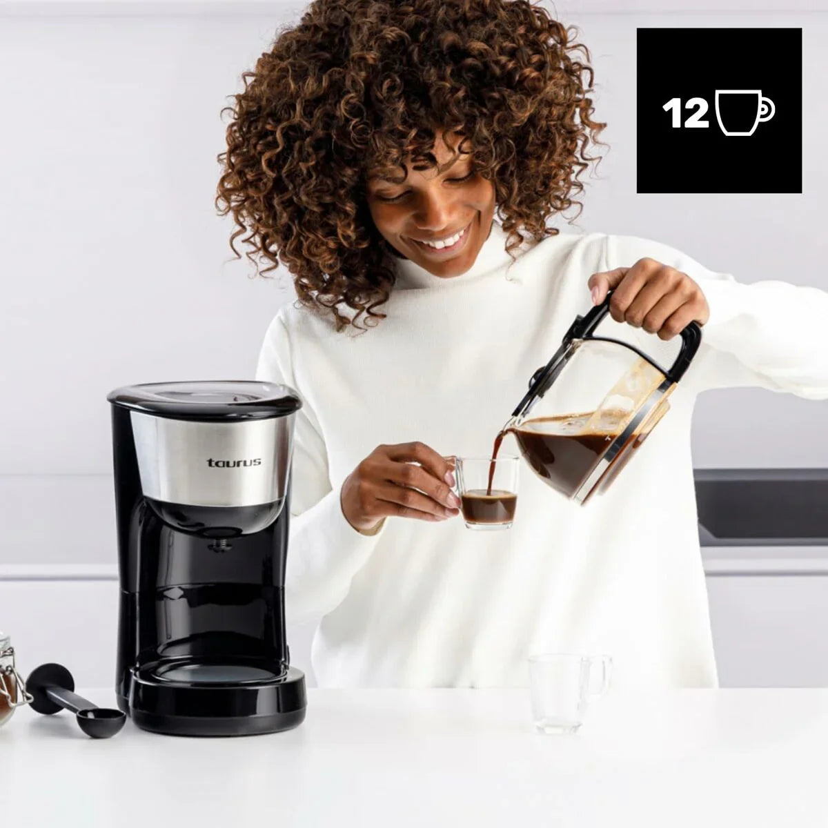 Caffettiera Americana Taurus Verona inox 12 tazas 1000 W Nero - Yestore