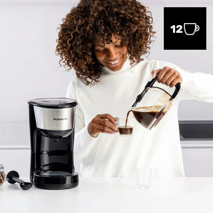 Caffettiera Americana Taurus Verona inox 12 tazas 1000 W Nero - Yestore