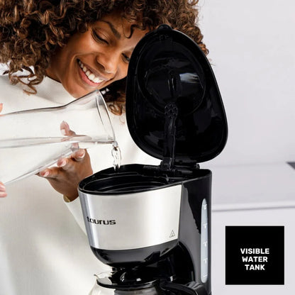 Caffettiera Americana Taurus Verona inox 12 tazas 1000 W Nero - Yestore