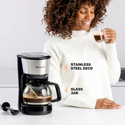 Caffettiera Americana Taurus Verona inox 12 tazas 1000 W Nero - Yestore