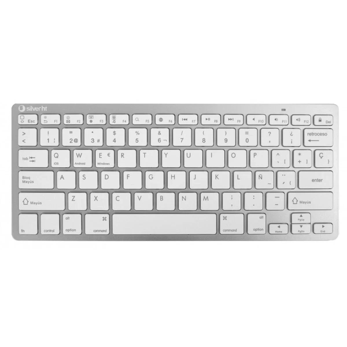Keyboard Silver HT Teclado Inalámbrico Colors Edition - Blanco Spanish Qwerty Silver - Yestore