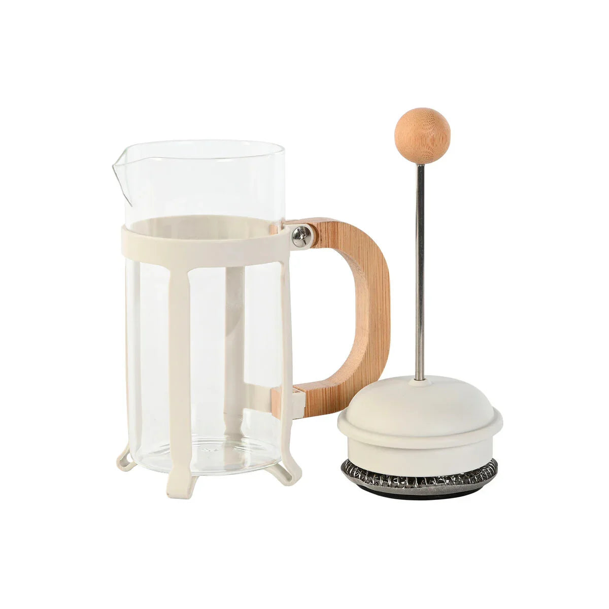 Cafetière with Plunger Home ESPRIT White Natural Stainless steel polypropylene 350 ml 13 x 8 x 19 cm - Yestore
