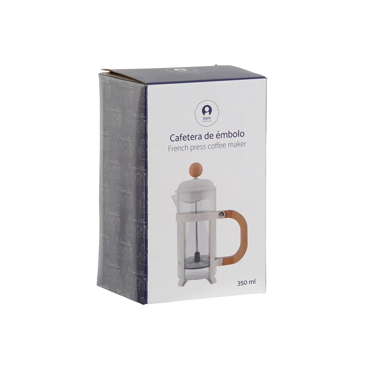 Cafetière with Plunger Home ESPRIT White Natural Stainless steel polypropylene 350 ml 13 x 8 x 19 cm - Yestore